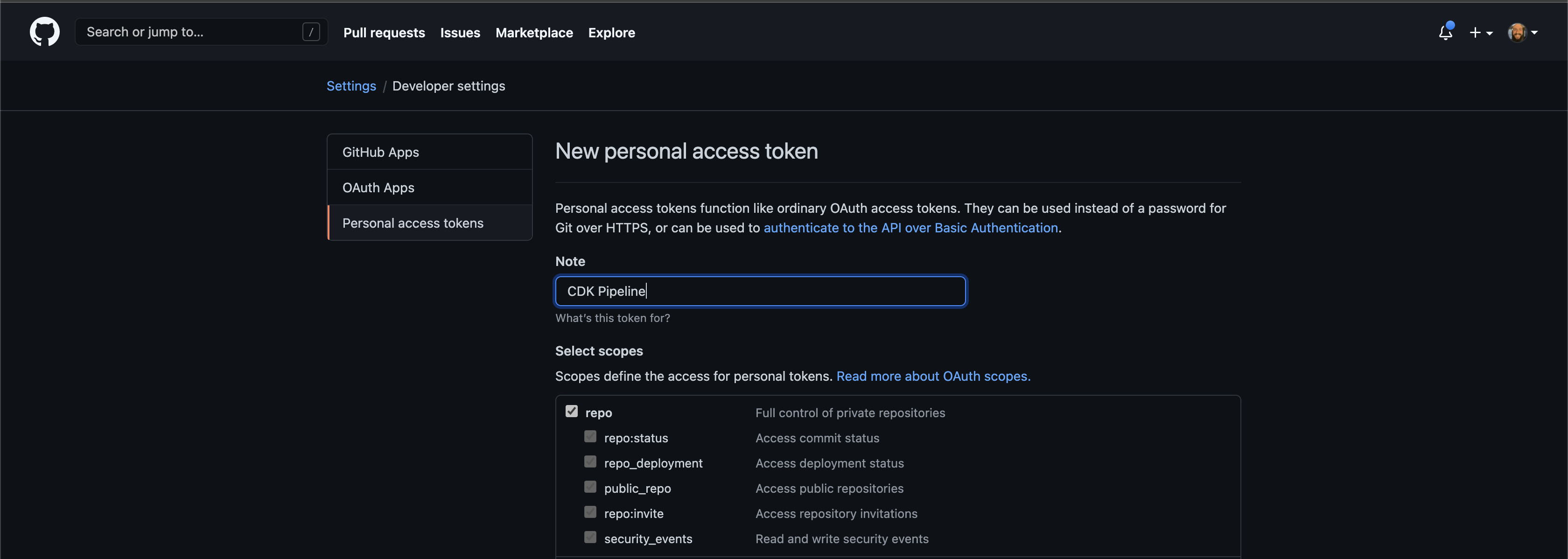 GitHub Personal Access Token